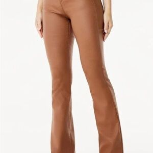 Sofia by Sofia Vergara Brown Pleather Flare Pants